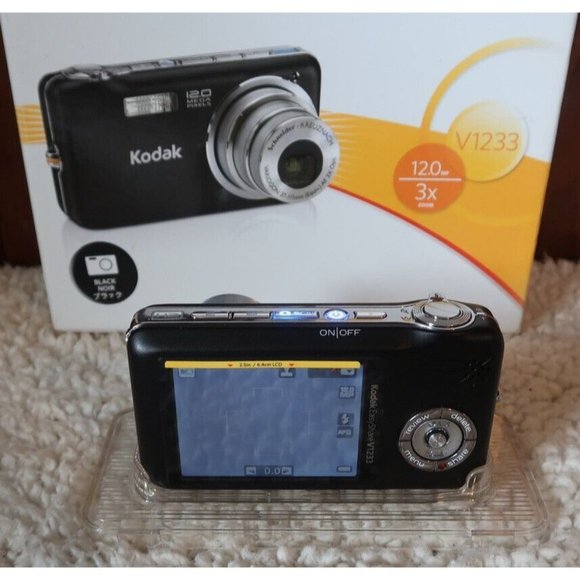 Kodak Digital Easy HD share V1233 12 Mega pixels 3X ZOOM BLACK In Box W Manual - Picture 4 of 11